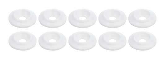 Body Bolt Washer - Countersunk - 1/4 in ID - 1 in OD - Plastic - White - Set of 10