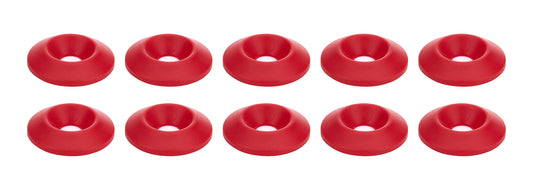 Body Bolt Washer - Countersunk - 1/4 in ID - 1 in OD - Plastic - Red - Set of 10