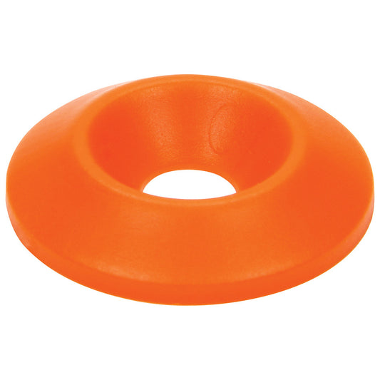 Body Bolt Washer - Countersunk - 1/4 in ID - 1 in OD - Plastic - Orange - Set of 50