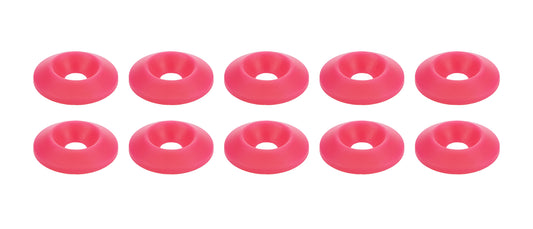 Countersunk Washer - 1/4 in ID - 1 in OD - Plastic - Pink - Set of 10