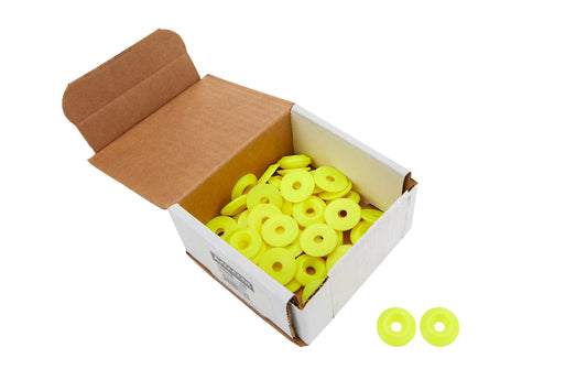 Countersunk Washer - 1/4 in ID - 1 in OD - Plastic - Neon Yellow - Set of 50