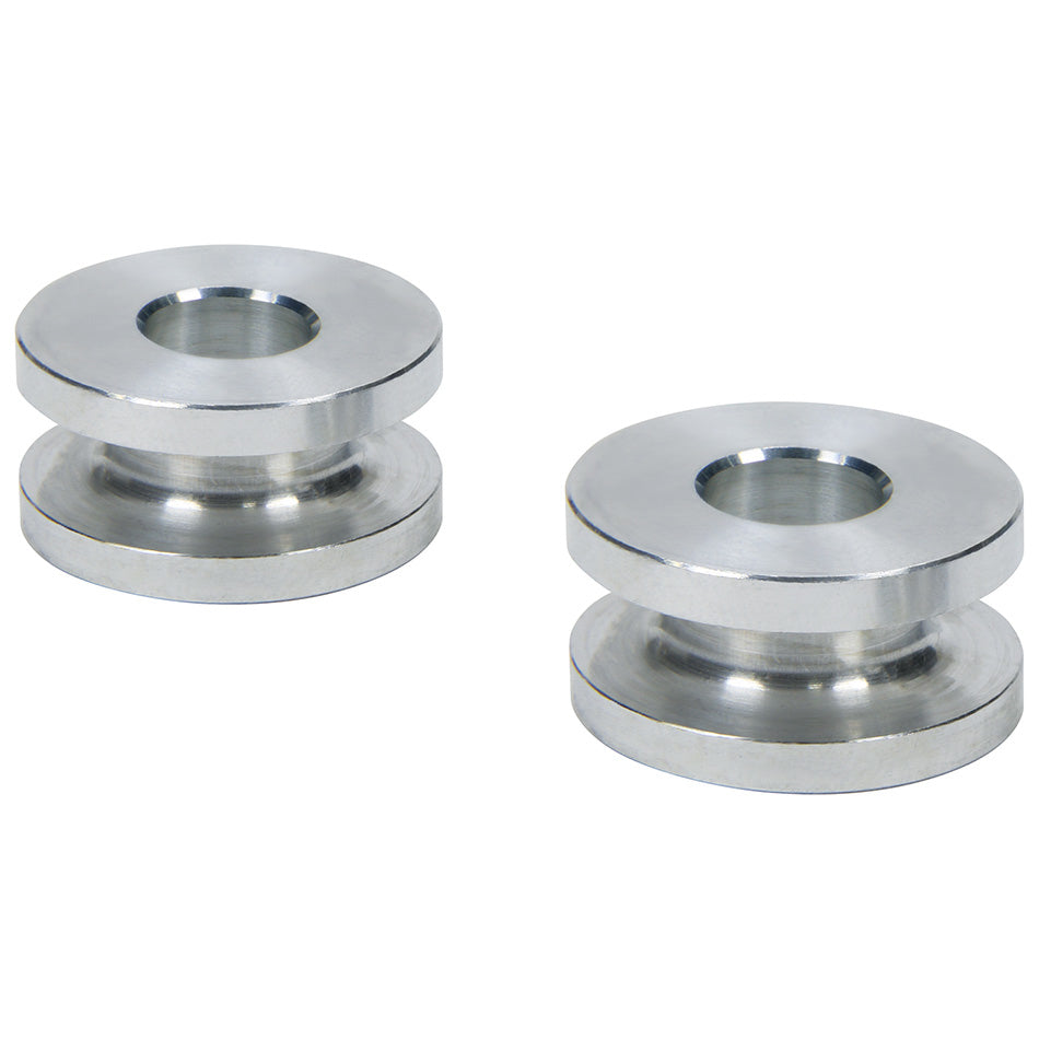 Hourglass Spacer - 0.375 in ID - 0.5 in Thick - Aluminum - Natural - Universal - Pair