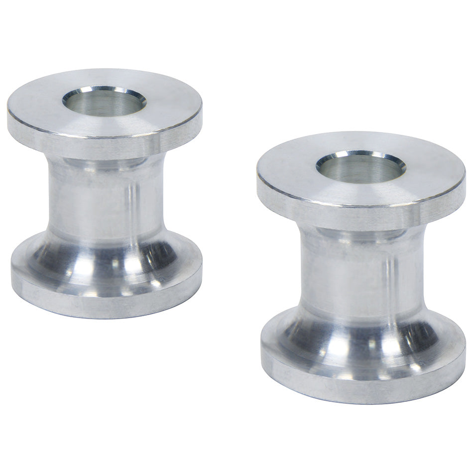 Hourglass Spacer - 0.375 in ID - 1 in Thick - Aluminum - Natural - Universal - Pair