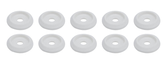 Body Bolt Washer - Countersunk - 1/4 in ID - 1-1/4 in OD - Plastic - White - Set of 10