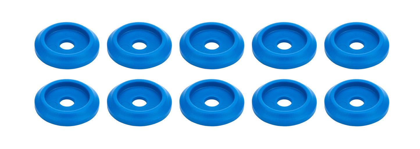 Body Bolt Washer - Countersunk - 1/4 in ID - 1-1/4 in OD - Plastic - Blue - Set of 10