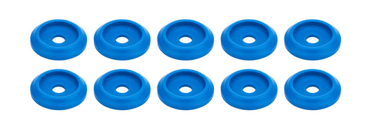 Body Bolt Washer - Countersunk - 1/4 in ID - 1-1/4 in OD - Plastic - Blue - Set of 10