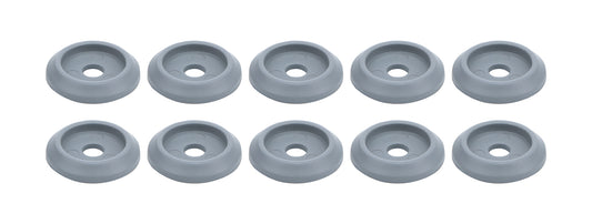 Body Bolt Washer - Countersunk - 1/4 in ID - 1 in OD - Plastic - Silver - Set of 10