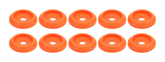 Body Bolt Washer - Countersunk - 1/4 in ID - 1 in OD - Plastic - Fluorescent Orange - Set of 10