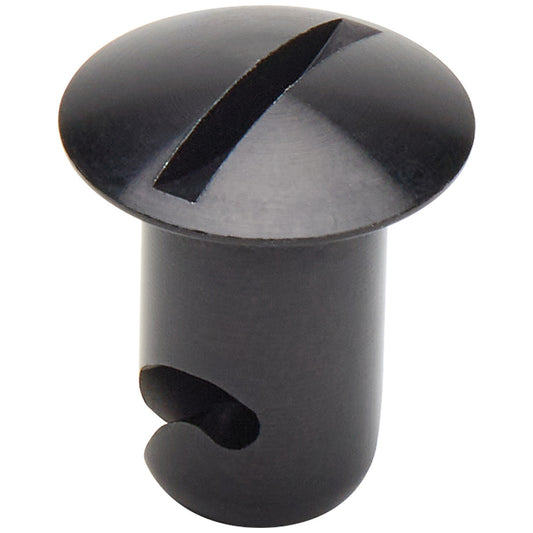 Quick Turn Fastener - Oval Head - Slotted - 1/4 x 0.400 in Body - Steel - Black Paint - Set of 10