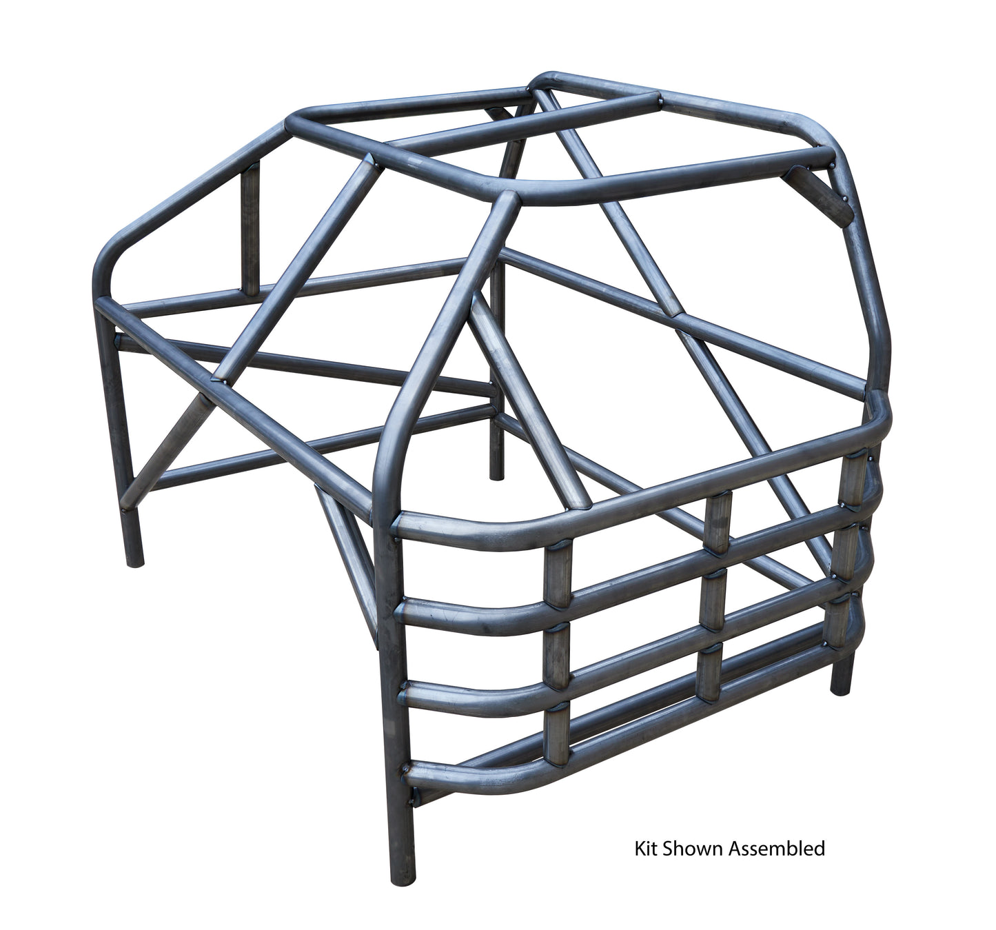 Roll Cage - Deluxe - 4-Point - Weld-On - 1.75 in Diameter - 0.095 in Wall - Steel - Natural - Crown Vic - Kit