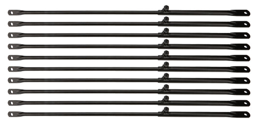 Body / Spoiler Brace - Telescoping - 21 to 26 in Long - Aluminum - Black Paint - Set of 10