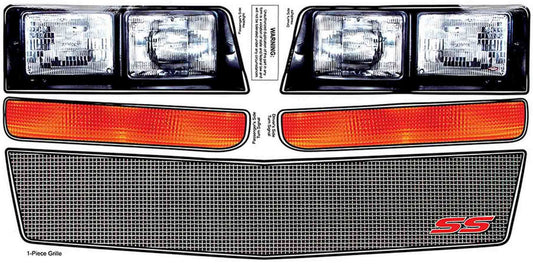 Graphics - Mesh Grille - Nose - Laminated Protective Coating - Chevy Monte Carlo 1983-88 - Kit