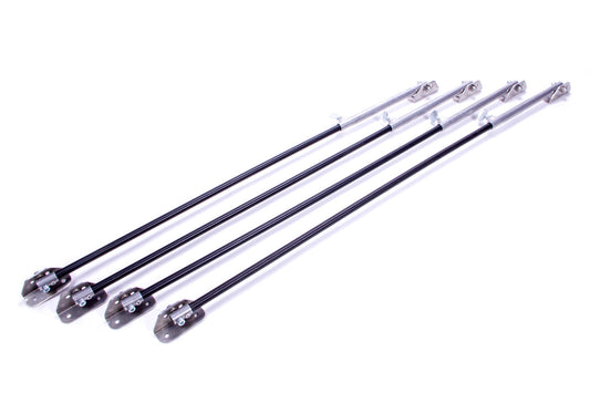 Body Brace - Flexible - Adjustable - 9 to 31 in Long - Aluminum / Plastic - Natural / Black - Set of 4