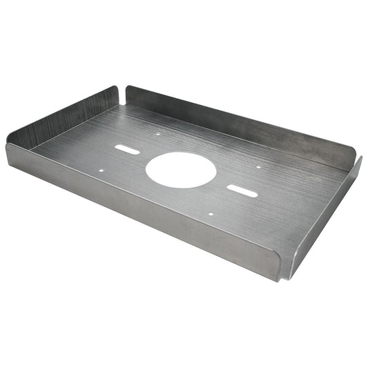 Scoop Tray - 2 in Tall - 21-1/2 in Long - 13-3/8 in Wide - Flat - Aluminum - Natural - Square Bore Carburetor Flange - Each