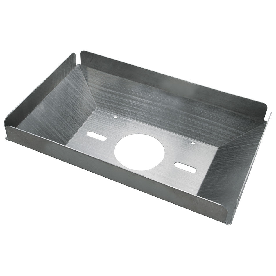 Scoop Tray - 5 in Tall - 21-1/2 in Long - 13-3/8 in Wide - Raised - Aluminum - Natural - Square Bore Carburetor Flange - Each