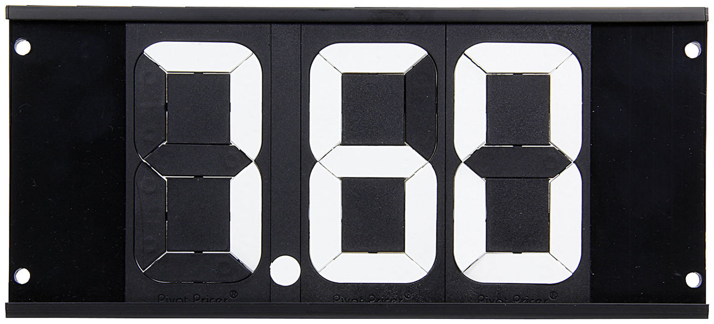 Dial-In Board - 3 in Tall Letters - 3 Digit - Plastic - Black / White - Each