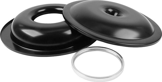 Air Cleaner Assembly - Lightweight - 14 in Round - Requires Element - 5-1/8 in Carb Flange - Drop Base - 1/2 in Spacer - Aluminum - Black Paint - Kit