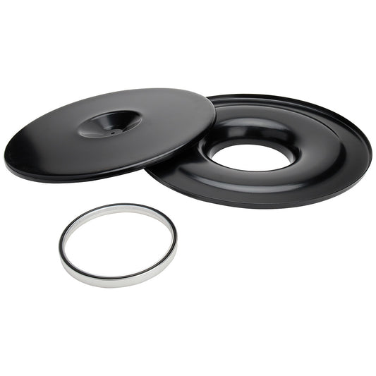 Air Cleaner Assembly - Lightweight - 14 in Round - Requires Element - 5-1/8 in Carb Flange - 1/2 in Spacer - Aluminum - Black Anodized - Kit