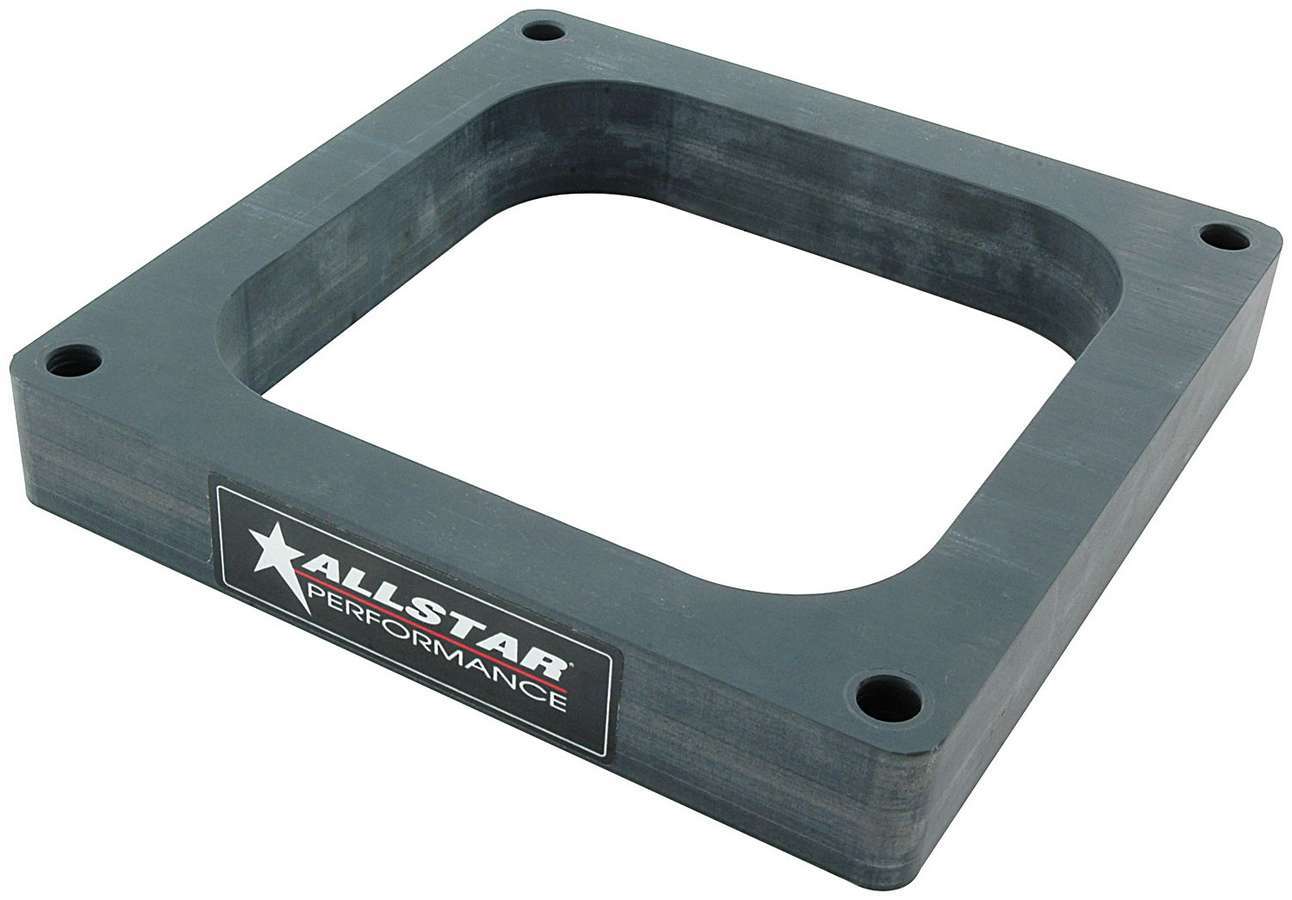 Carburetor Spacer - Drag Hi-Flow - 1 in Thick - Open - Dominator Flange - Plastic - Gray - Each