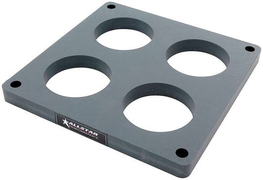 Carburetor Spacer - Drag Hi-Flow - 0.5 in Thick - 4 Hole - Dominator Flange - Plastic - Gray - Each