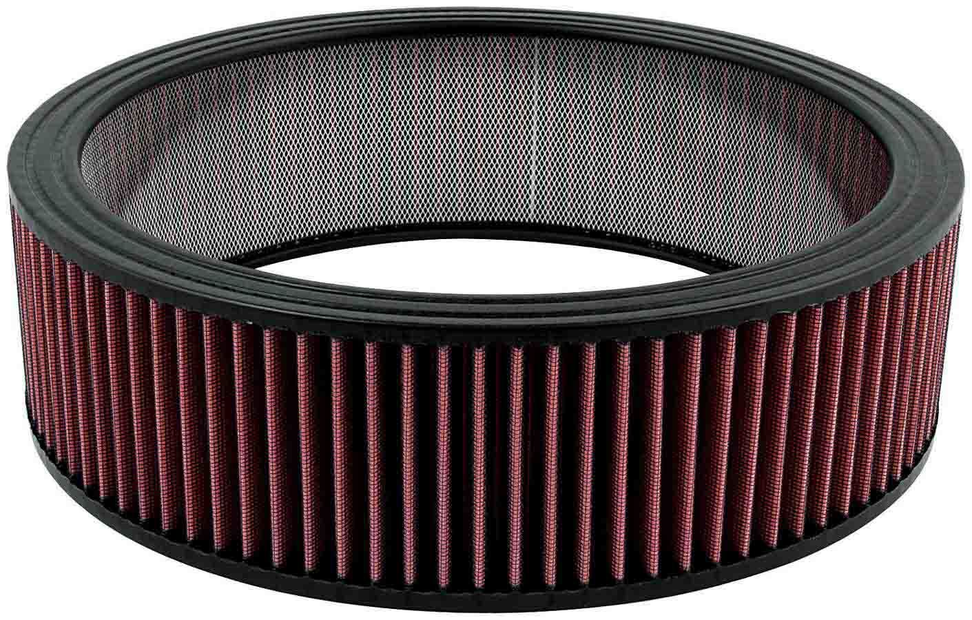 Air Filter Element - Round - 14 in Diameter - 4 in Tall - Reusable Cotton - Red - Each