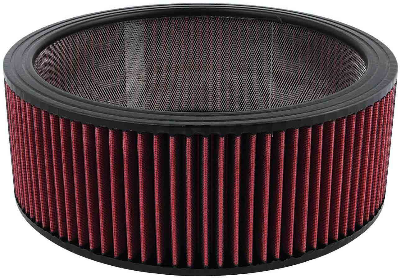 Air Filter Element - Round - 14 in Diameter - 5 in Tall - Reusable Cotton - Red - Each