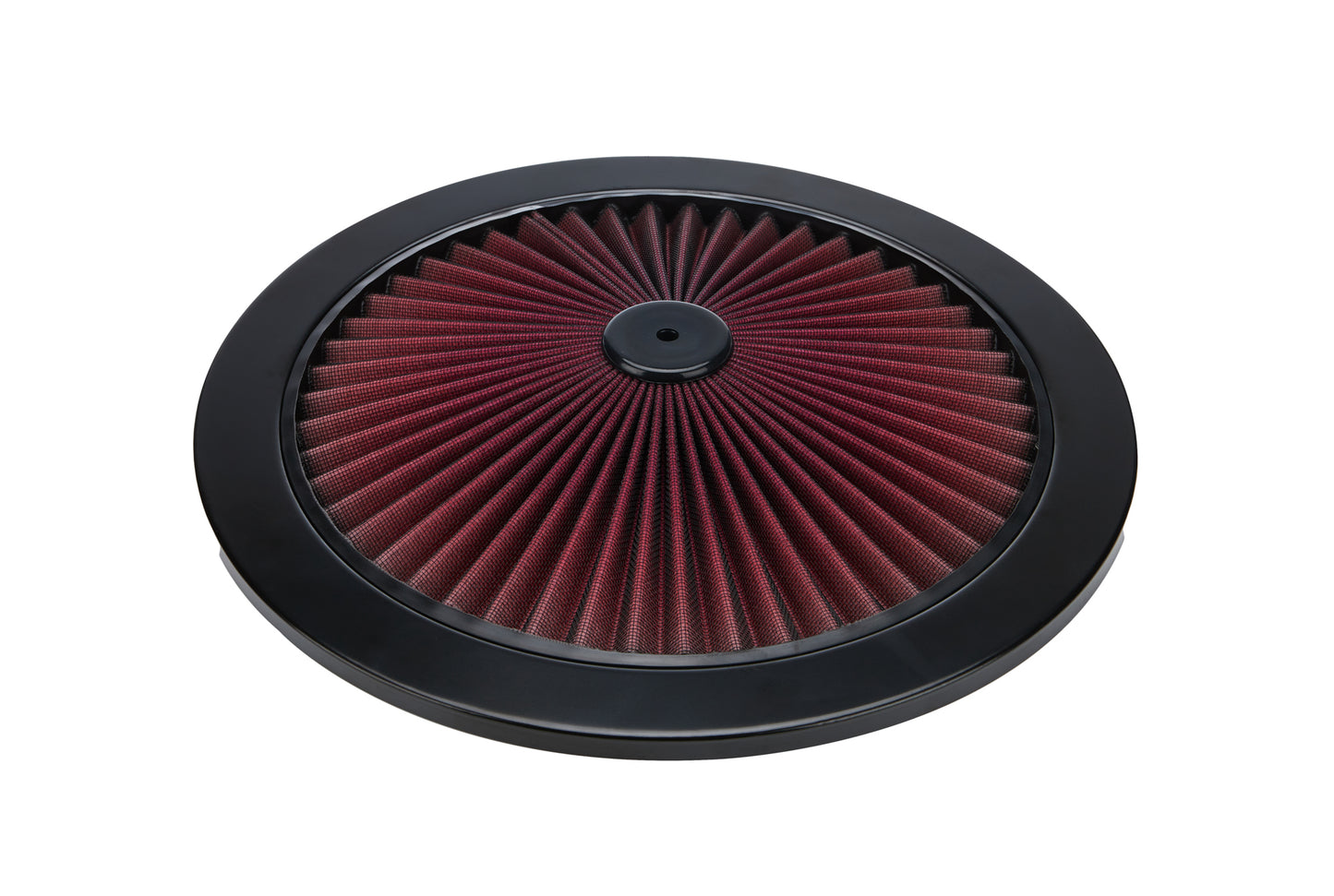 Air Cleaner Lid - 14 in Round - Filtered - Red Filter - Steel - Black Paint - Each