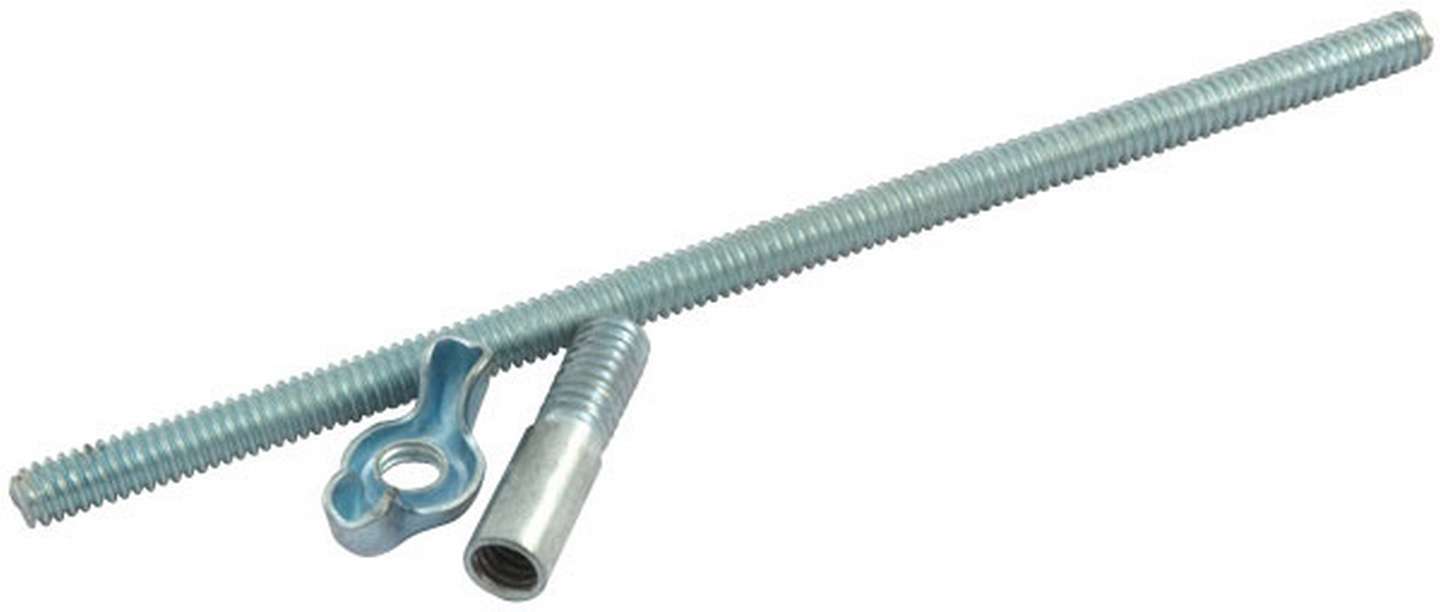 Air Cleaner Stud - 1/4-20 in Thread - 6 in Long - Adapter / Wing Nut Included - Steel - Zinc Oxide - Kit