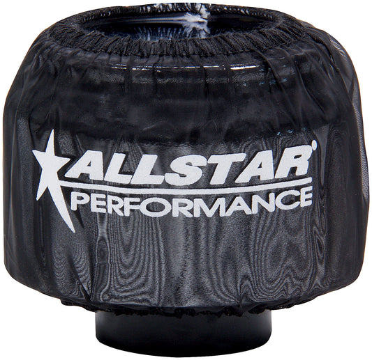 Breather Wrap - Pre Filter - Round - 3 in Diameter - 2.5 in Tall - Allstar Logo - Polyester - Black - Shielded Breathers - Each