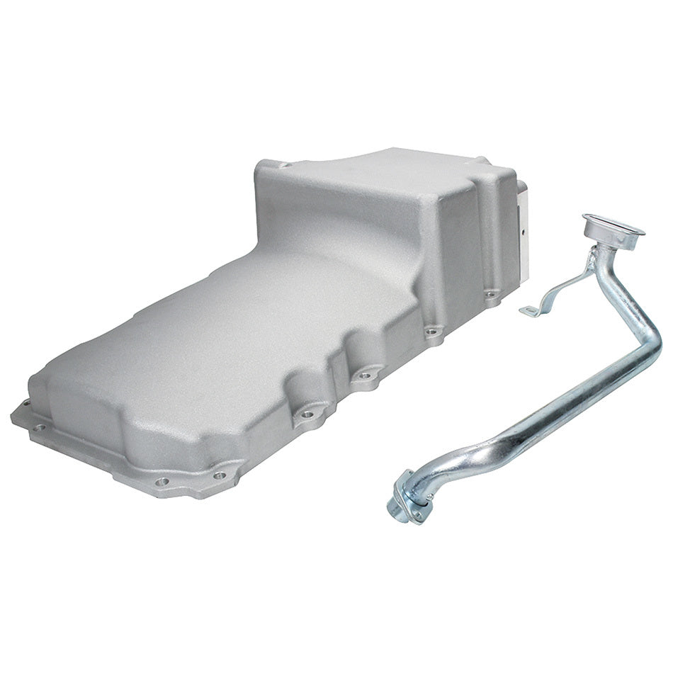 Engine Oil Pan - Rear Sump - 6 qt - Stock Depth - Aluminum - Natural - GM LS-Series - Kit