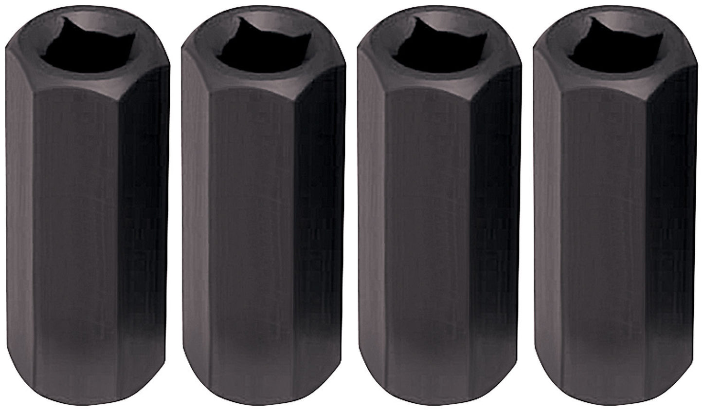 Nut - 5/16-18 in Thread - 1/4 in Square Ratchet Drive - Aluminum - Black Anodized - Carburetor Hold Down - Set of 4