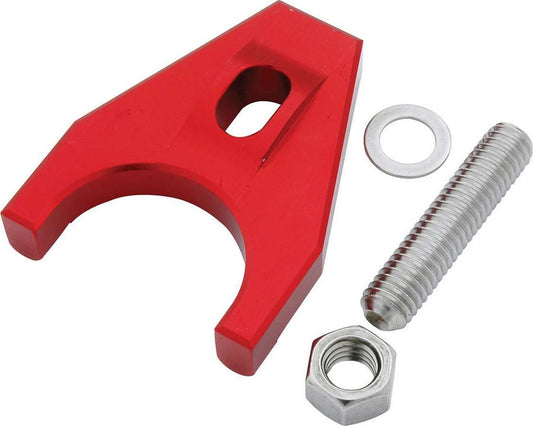 Distributor Hold Down - Stud Mounted - Hardware Included - Aluminum - Red Anodized - Chevy V8 - Each