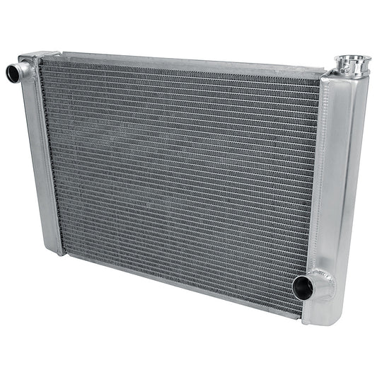 Radiator - 28 in W x 19 in H x 2.25 in D - Single Pass - Driver Side Inlet - Passenger Side Outlet - Aluminum - Natural - Each