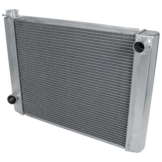 Radiator - 26 in W x 19 in H x 2.25 in D - Single Pass - Passenger Side Inlet - Driver Side Outlet - Aluminum - Natural - Each