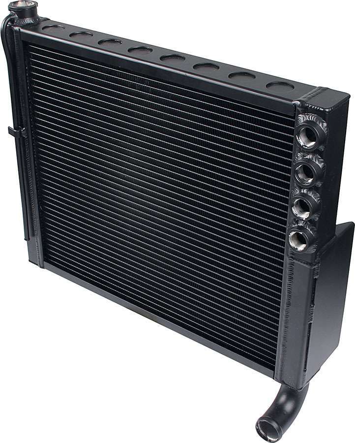 Radiator - 20.5 in W x 18.5 in H x 2.375 in D - Dual Pass - Passenger Side Inlet - Passenger Side Outlet - Aluminum - Black Thermal Coat - Sprint Car - Each