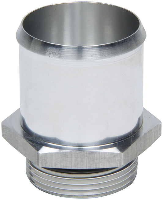 Fitting - Radiator Inlet - Straight - 1-5/8-12 in Male O-Ring to 1-3/4 in Hose Barb - Aluminum - Clear Anodized - Radiators - Each