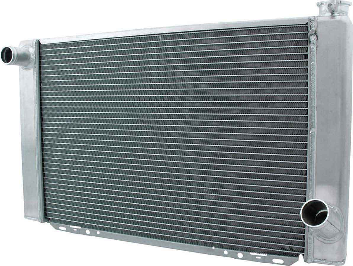 Radiator - 28 in W x 16 in H x 2.25 in D - Single Pass - Driver Side Inlet - Passenger Side Outlet - Aluminum - Natural - Each