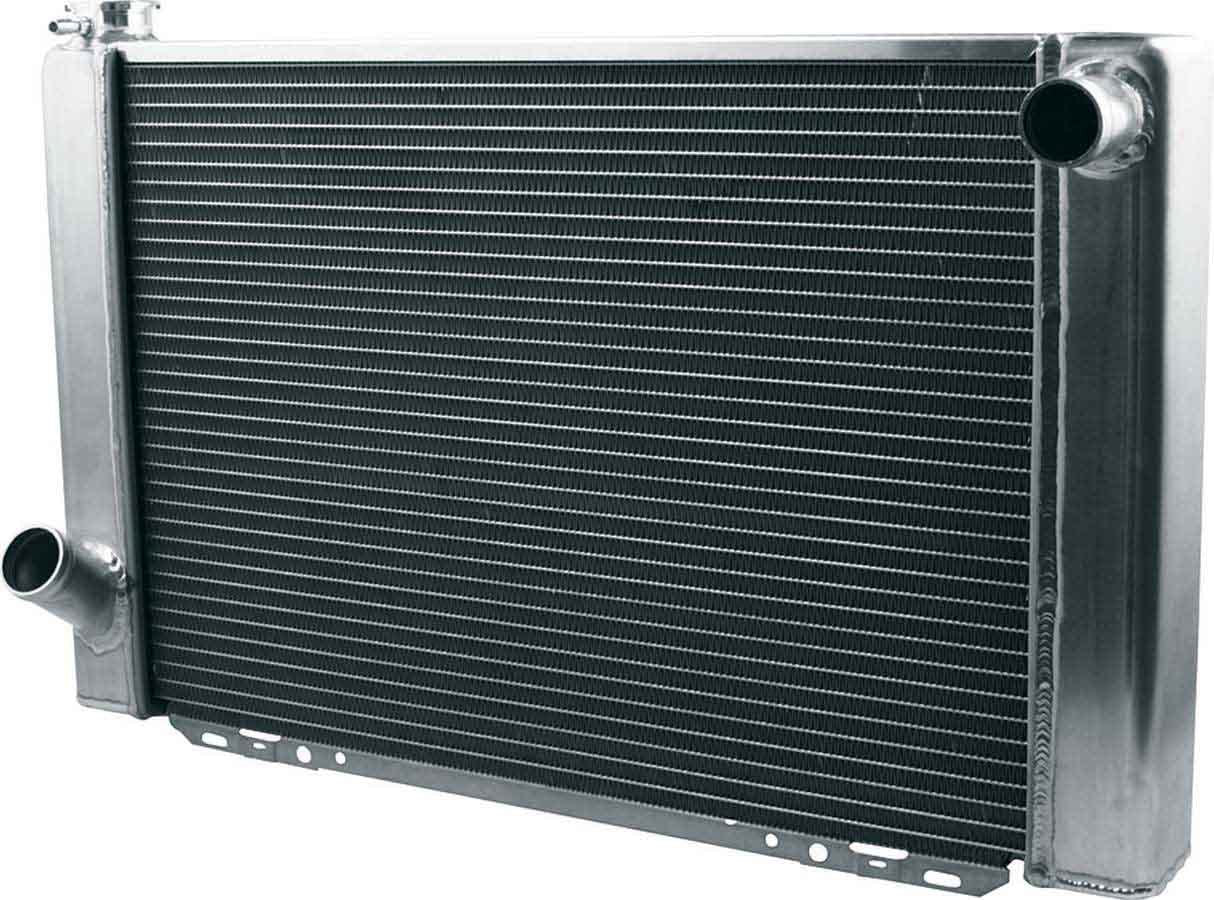 Radiator - 28 in W x 16 in H x 2.25 in D - Single Pass - Passenger Side Inlet - Driver Side Outlet - Aluminum - Natural - Each