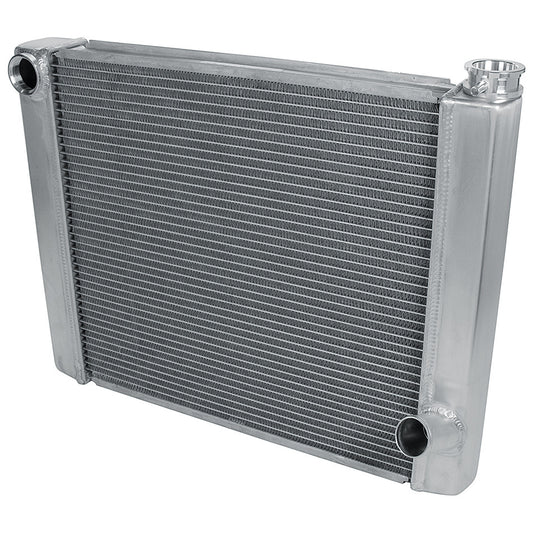 Radiator - 24 in W x 19 in H x 2.25 in D - Triple Pass - Driver Side Inlet - Passenger Side Outlet - Aluminum - Natural - Each