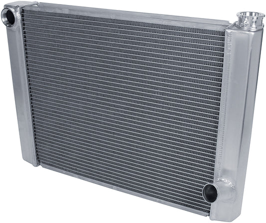 Radiator - 28 in W x 19 in H x 2.25 in D - Triple Pass - Driver Side Inlet - Passenger Side Outlet - Aluminum - Natural - Each