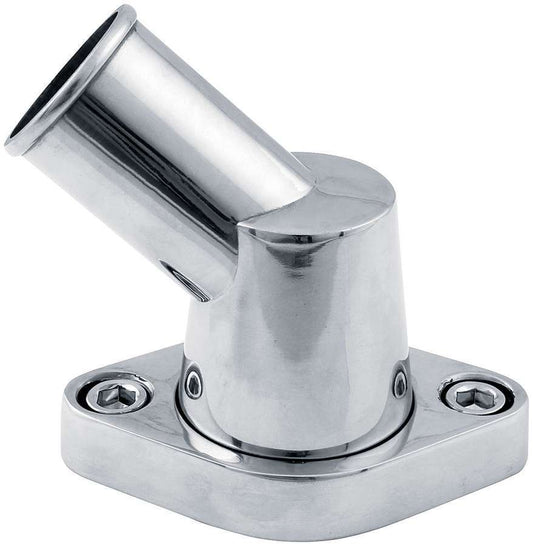Water Neck - 45 Degree - 1-1/2 in ID Hose - Swivel - O-Ring - Hardware Included - Billet Aluminum - Polished - Chevy V8 - Each