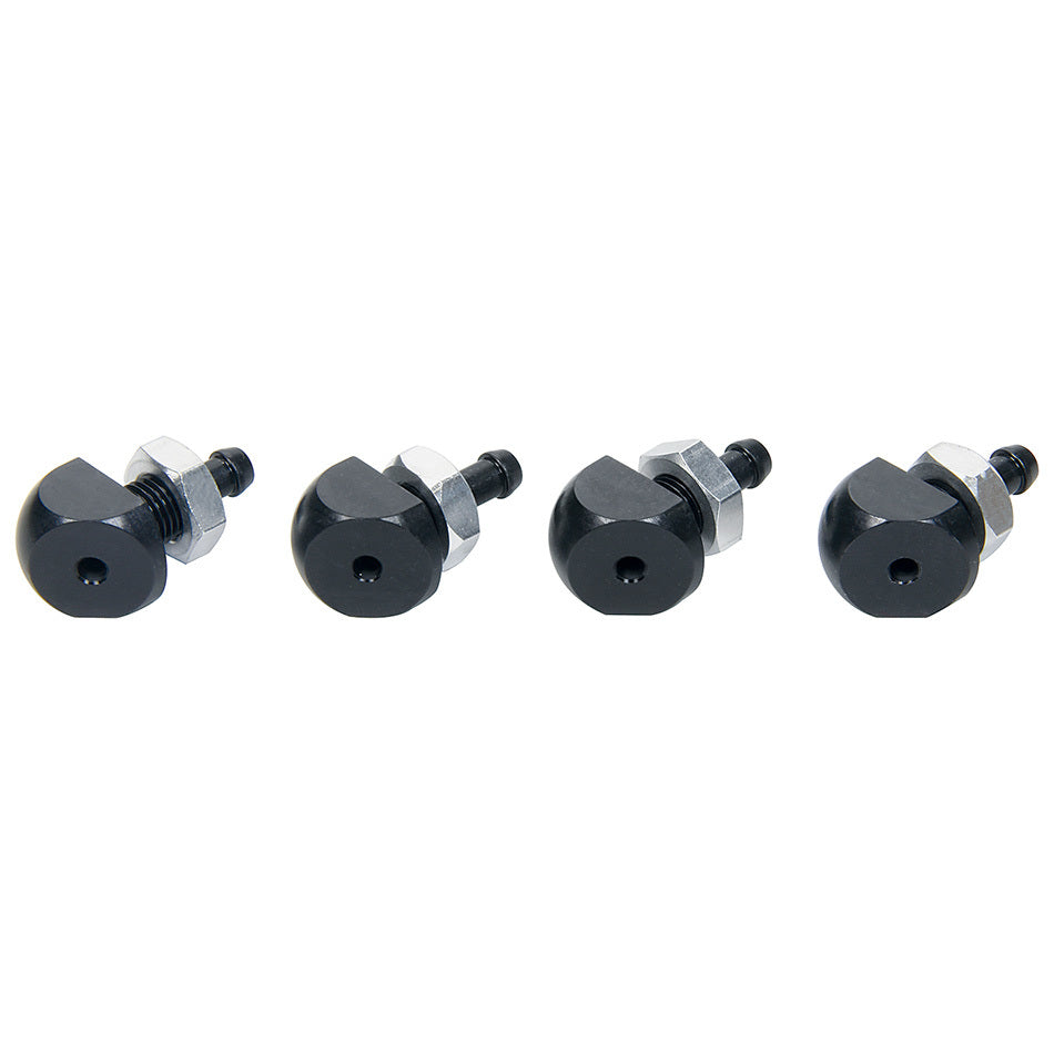 Overflow Nozzle - Straight - 1/4 n Hose Barb - Aluminum - Black Anodized - Set of 4