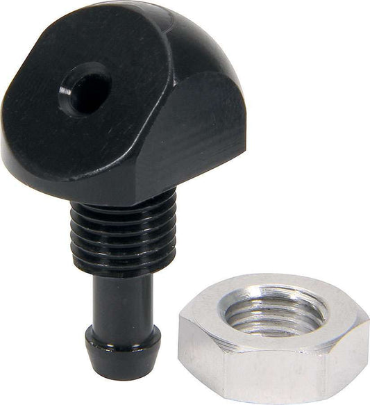 Overflow Nozzle - Straight - 1/4 in Hose Barb - Aluminum - Black Anodized - Each