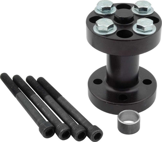 Fan Spacer - 2.5 in Thick - Bushing / Hardware Included - Aluminum - Black Anodized - Chevy V8 / Ford V8 - Each