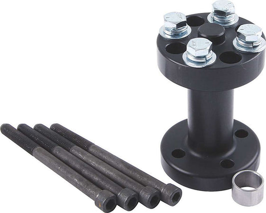 Fan Spacer - 3.5 in Thick - Bushing / Hardware Included - Aluminum - Black Anodized - Chevy V8 / Ford V8 - Each