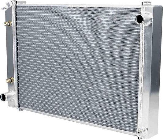 Radiator - 29.75 in W x 19.5 in H x 2.25 in D - Passenger Side Inlet - Driver Side Outlet - Oil Cooler - Aluminum - Natural - Ford Mustang 1979-93 - Each