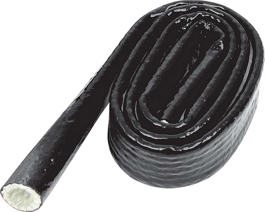 Hose and Wire Sleeve - 1/2 in ID - 3 ft - Silicone / Fiberglass - Black - Each