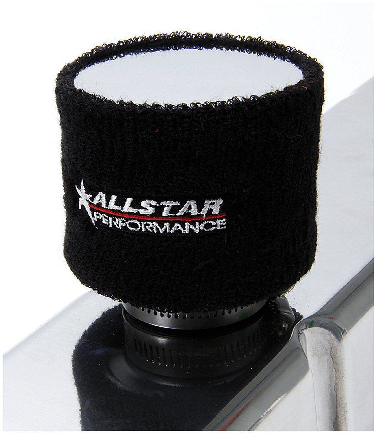 Breather Wrap - Round - 3 in Diameter - 2.5 in Tall - Allstar Logo - Cotton - Black - Each