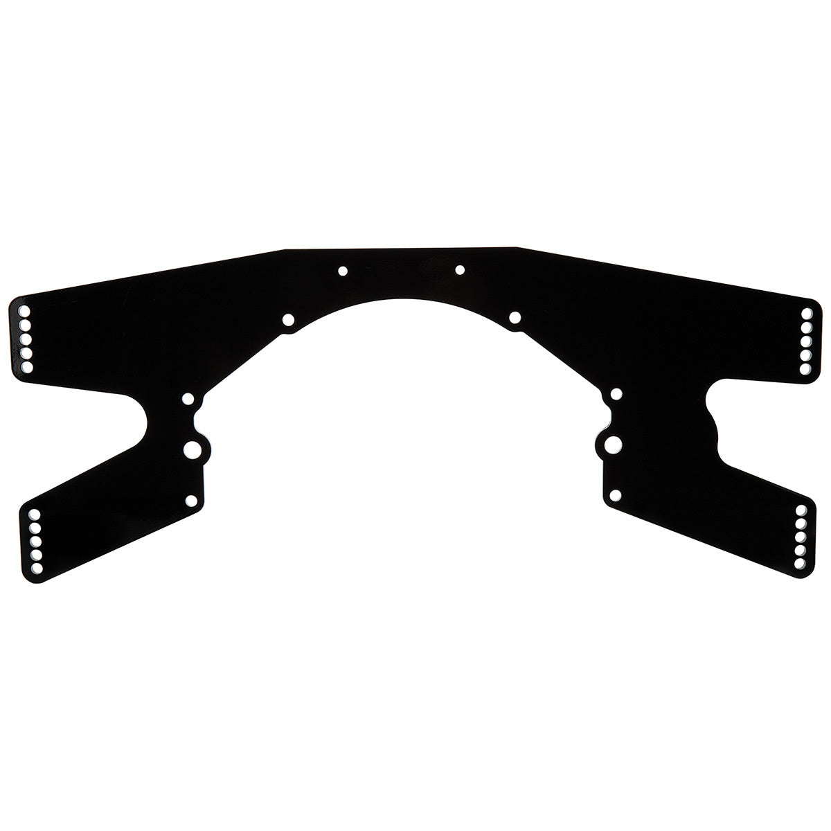 Motor Plate - Mid - 0.625 in Offset - 0.25 in Thick - Aluminum - Black Powder Coat - Small Block Chevy - Each
