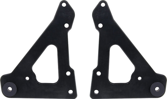 Motor Plate - Front - 19.5 in Center to Center - 0.375 in Thick - 2-Piece - Bushings - Aluminum - Black Anodized - Small Block Chevy - Sprint Car - Kit